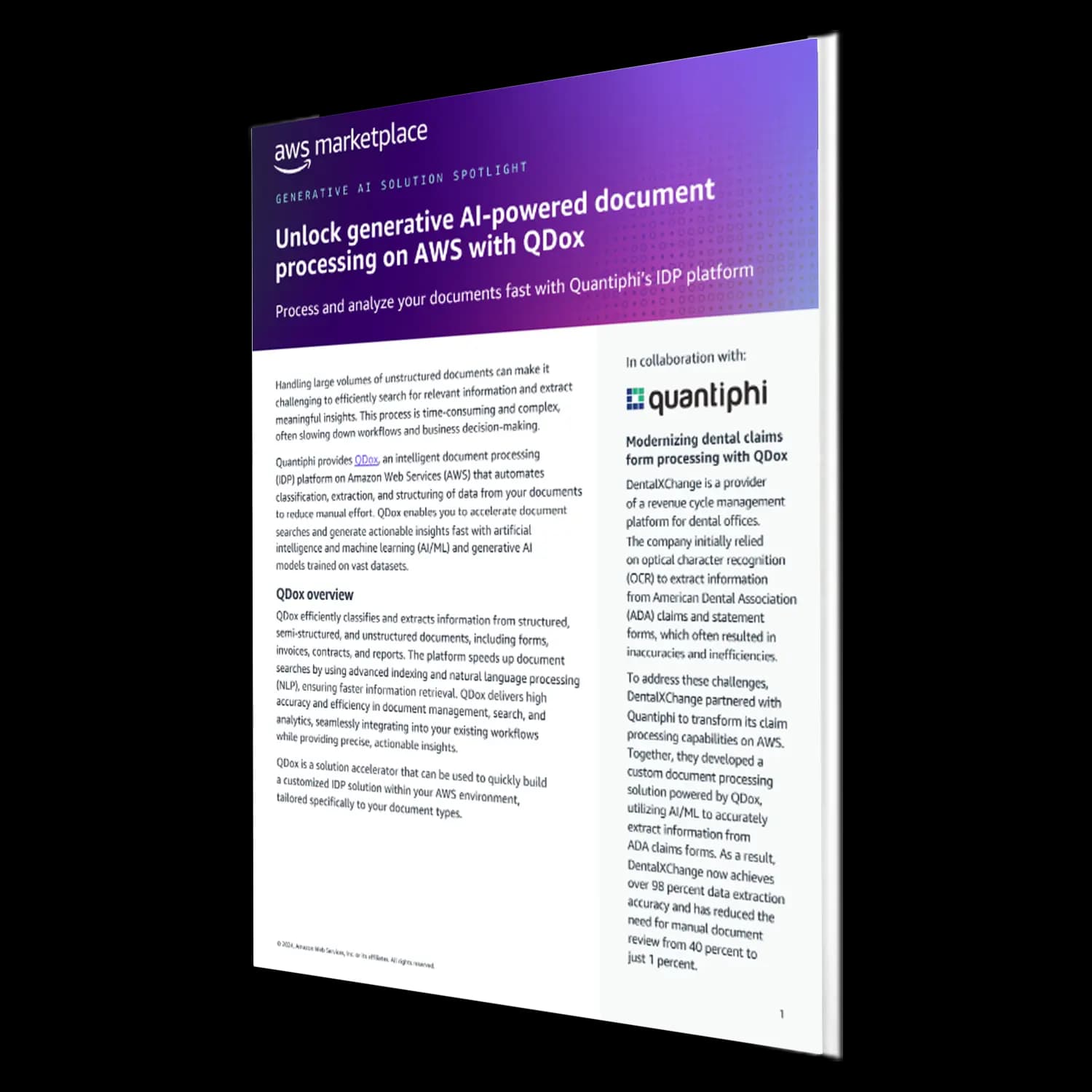 Unlock generative AI-powered document processing on AWS with QDox